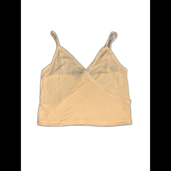 Urban Outfitters Pale Yellow Crop Top Tank Medium - Picture 1 of 4